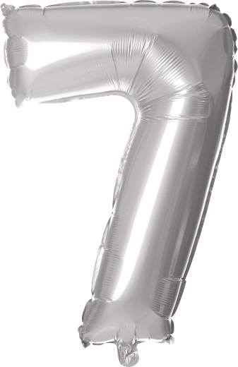 Ballon en aluminium TORO chiffre 7, 30 cm – Argenté