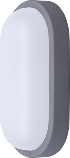 Applique LED ovale extérieure Solight 13 W, 910 lm, 4000 K, IP54, grise, 21 cm