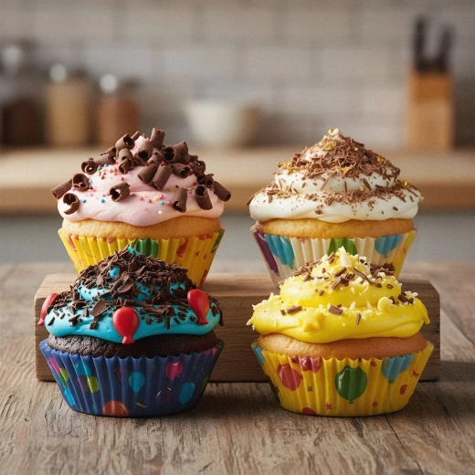 Moules en papier pour muffins avec motif de fête - 1 pièce