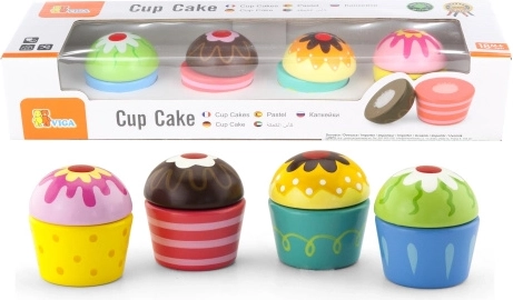 VIGA cupcakes en bois, lot de 4 pièces