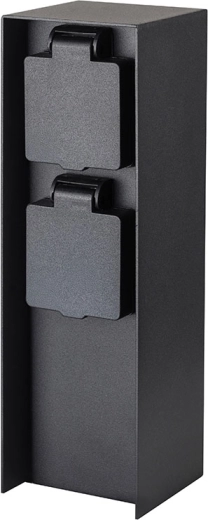 Potelet électrique de jardin Solight IP44 avec 2 prises, noir