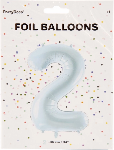 Ballon en aluminium chiffre 2, 86 cm – Bleu