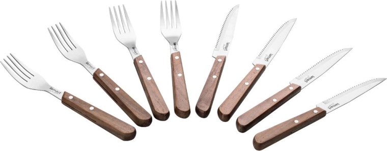 Couverts à steak Lamart Walnut, 8 pièces