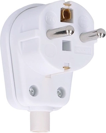 Prise coudée Solight IP20 blanche