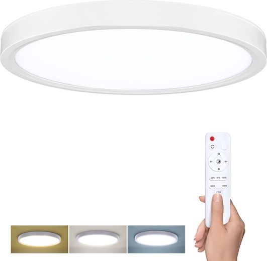 Solight luminaire LED de plafond/mural Estela White avec télécommande, 60 W, 4500 lm, 50 cm, dimmable, CCT 3000–6500 K