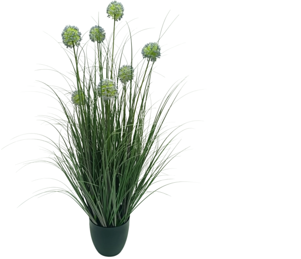 Garden Line herbe ornementale artificielle en pot Allium bleue 105 cm