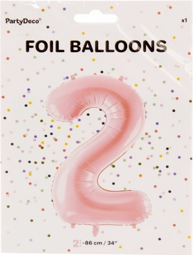 Ballon en aluminium chiffre 2, 86 cm – Rose