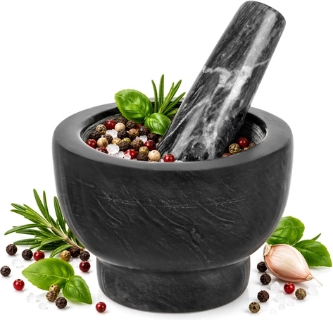 Mortier de cuisine en marbre avec pilon Zortiva