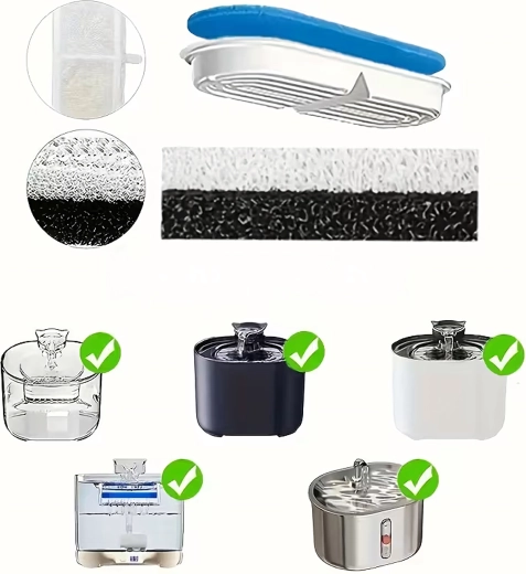 Filtres de rechange pour fontaine chiens et chats – lot de 8 pcs