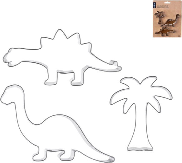 Emporte-pièces en acier inoxydable Monde des dinosaures – 3 pcs