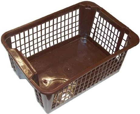 Panier en plastique empilable 36 x 26 x 14 cm – Marron