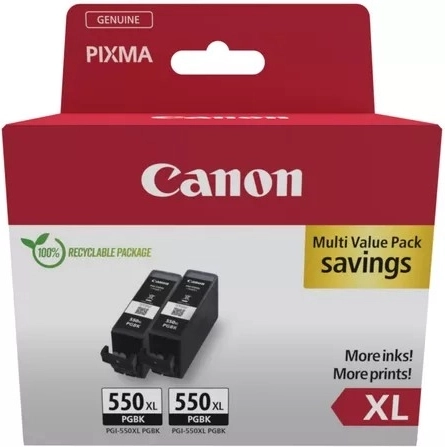 Double pack de réservoirs d’encre noire Canon PGI-550XL
