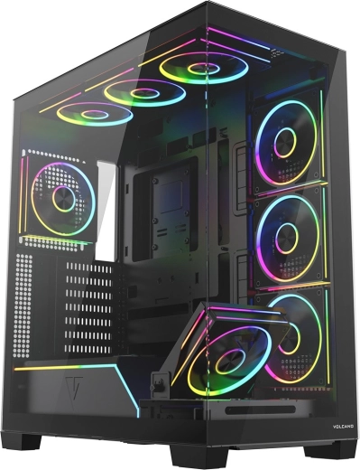 Boîtier PC MODECOM Volcano Stellar Plus ARGB Midi 8F, noir