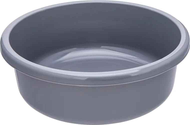 Bassine ronde en plastique 9 l grise 36 cm