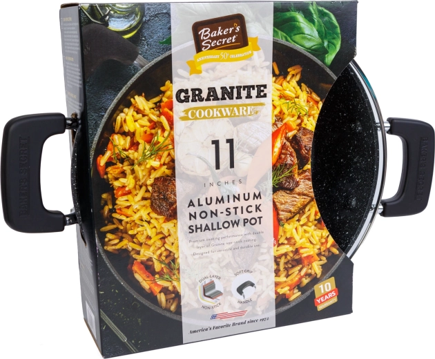 Marmite en aluminium Baker's Secret avec couvercle, 28 cm