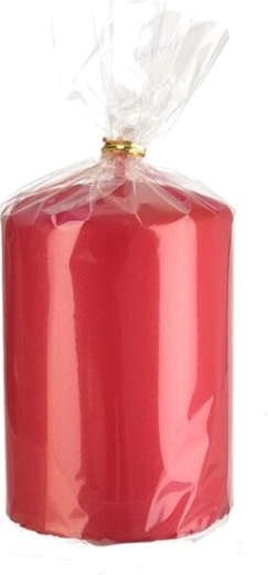Bougie cylindrique rouge mat 10 cm