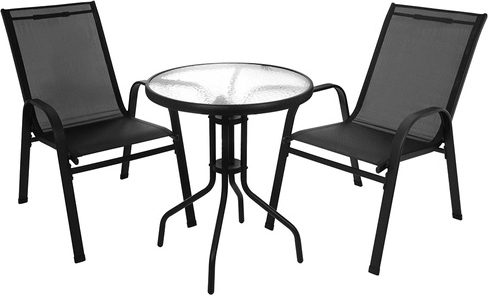 Table élégante avec plateau en verre trempé de 5 mm