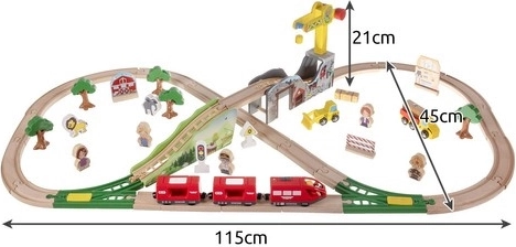 Réseau de rails spacieux et accessoires ludiques