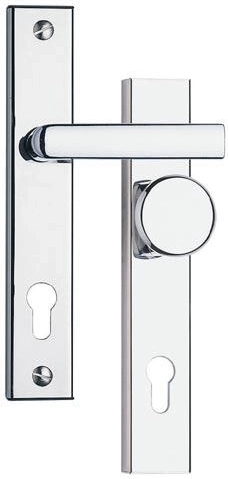 Ferrure de sécurité 802, entraxe 90 mm, chrome satiné / TiN satiné, inox