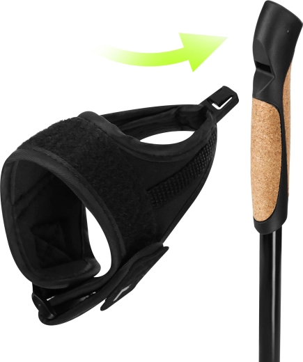 Poignées ergonomiques en liège avec dragonnes de poignet