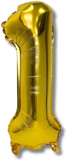 Ballon en aluminium chiffre 1, doré 40 cm