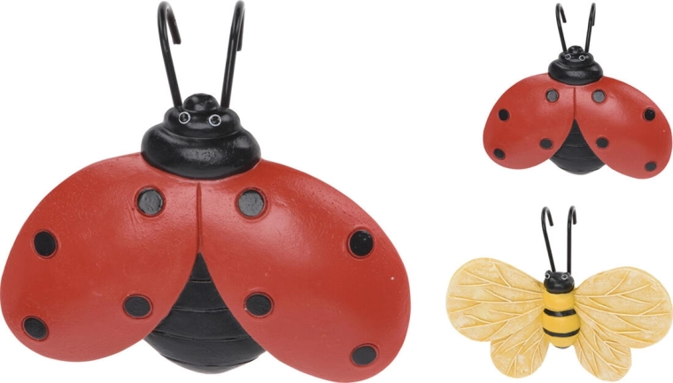 Décoration suspendue coccinelle et abeille en polystone 11,8 × 9,2 × 3,6 cm