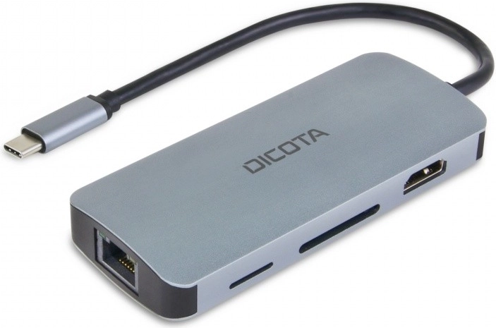 Concentrateur USB‑C 8‑en‑1 4K avec alimentation PD 100 W DICOTA