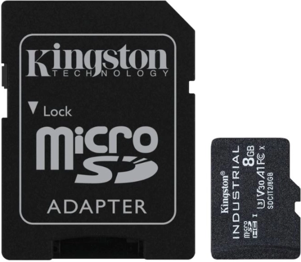 Carte mémoire microSD industrielle 8 Go UHS‑I CL10 sans adaptateur