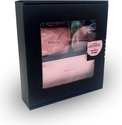 Coffret cadeau PASTELINI rose – porte-monnaie, trousse de maquillage, miroir et manucure