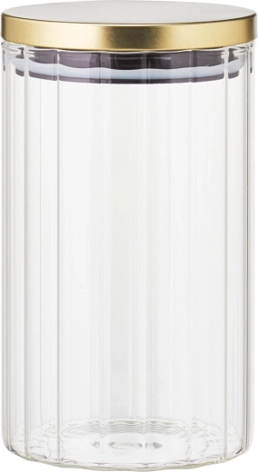 Bocal en verre pour aliments secs avec couvercle et joint 1 L