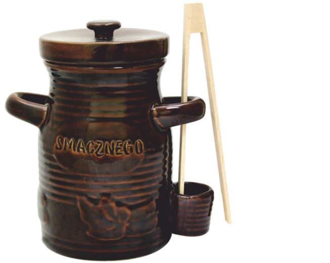 Récipient de fermentation en céramique 1,5 l avec couvercle et pince