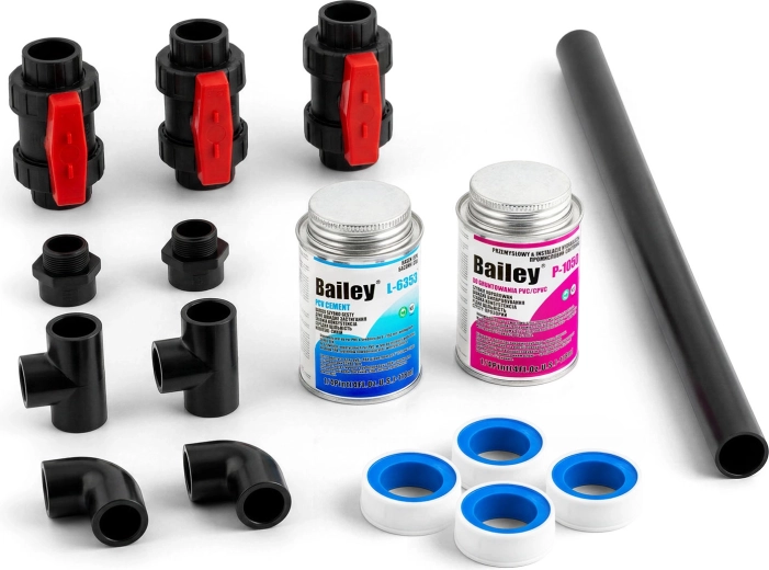 Kit de montage complet avec colle, primer et 4× ruban PTFE