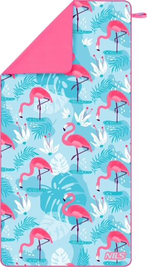 Serviette en microfibre à séchage rapide NILS Camp flamants roses 160 × 80 cm