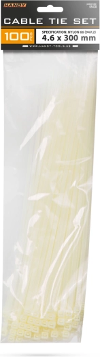Colliers de serrage transparents pour câbles 300 × 4,6 mm, 100 pièces