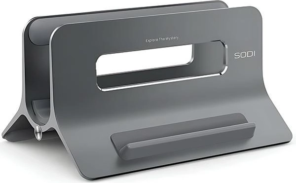 Support vertical gravitationnel pour MacBook et ordinateurs portables Sodi, gris