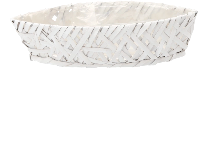 Cache-pot décoratif en bois en forme de barque blanc 58 × 23 × 12 cm