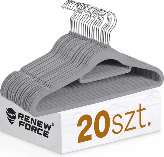 Cintre antidérapant premium – lot de 20 pièces (gris)