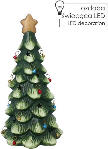 Petit sapin décoratif de Noël avec éclairage LED et ornements