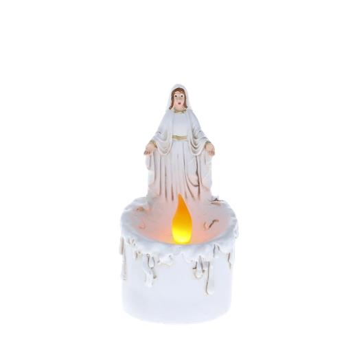 Bougie LED avec figurine de la Vierge Marie 17 cm