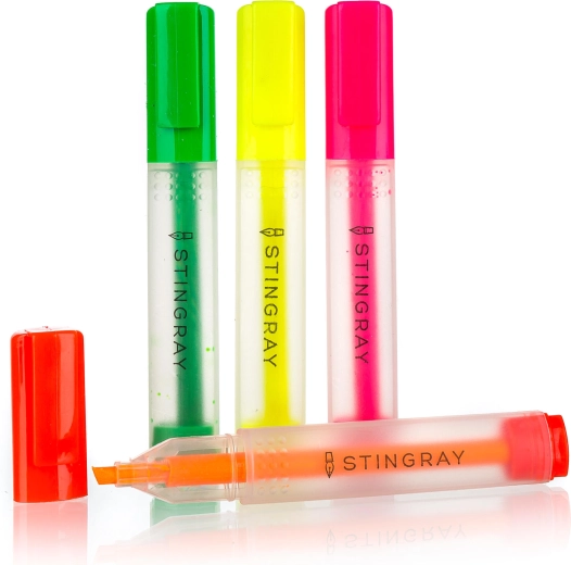 Surligneurs plats assortiment de couleurs 4 pcs