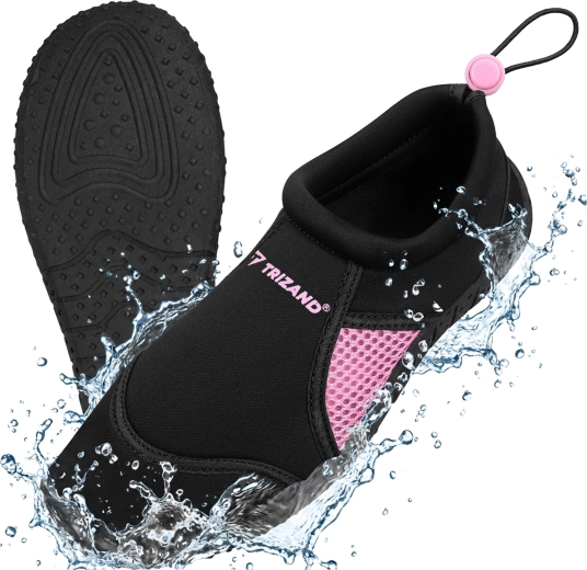 Chaussures d'eau Trizand noir et rose, taille 37