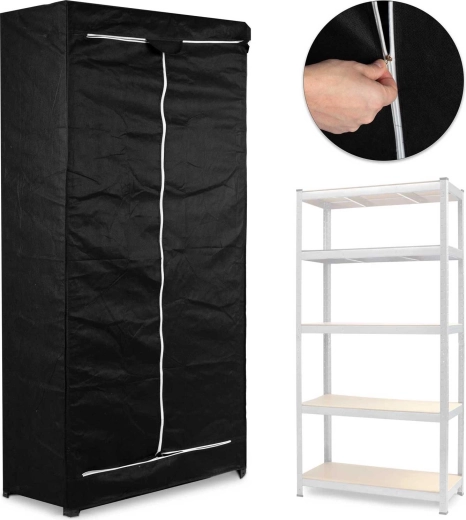 Housse de protection pour étagère 180 × 90 × 40 cm noire