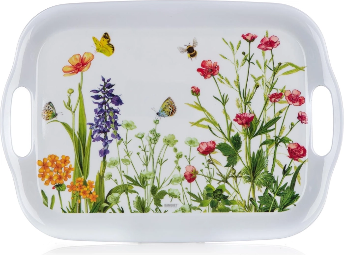 Plateau de service en mélamine Meadow 36 × 25,5 cm avec poignées