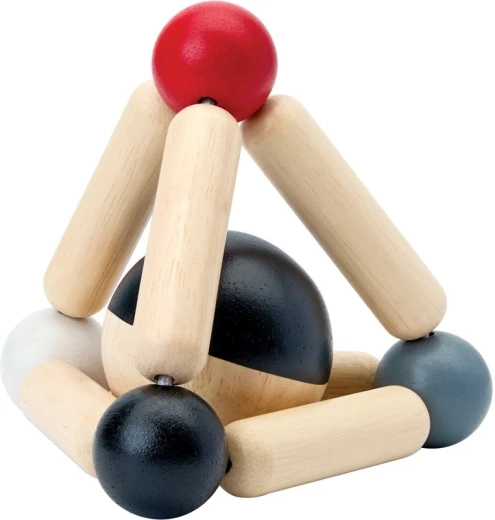 PlanToys hochet et anneau de dentition contrasté Triangle