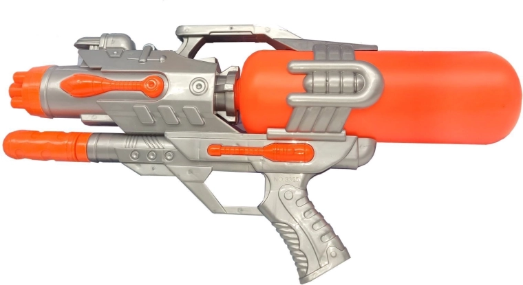 Grand pistolet à eau avec pompe 45 cm, orange - 1 pièce