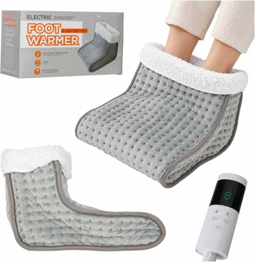 Chausson chauffant électrique pour les pieds 75 W avec minuterie et 9 niveaux - 1 pièce