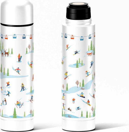 Thermos en acier inoxydable TORO avec motif de skieurs 500 ml