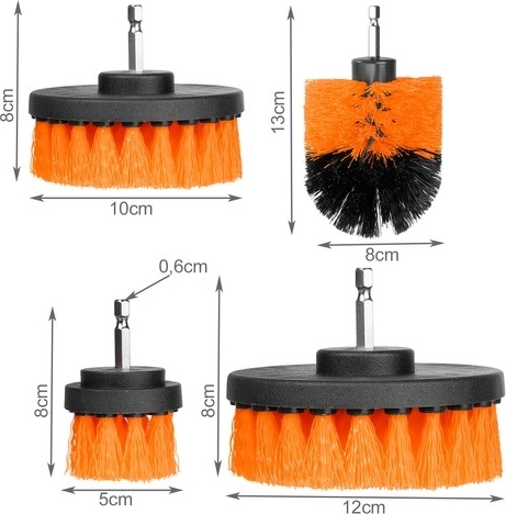 4 brosses différentes pour différentes tâches