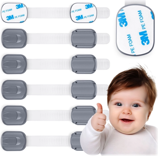 Sécurité enfant pour placards Ricokids - 6 pièces – Gris