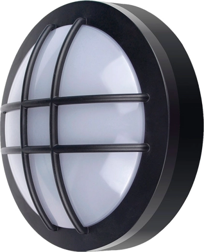 Solight luminaire LED extérieur rond avec grille 13 W, 910 lm, 4000 K, IP65, noir - 1 pièce